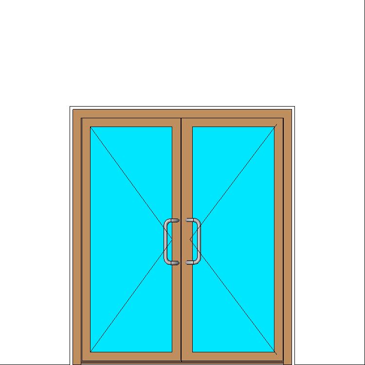 Дверь наружного открывания двухстворчатая (без штульпа) V72